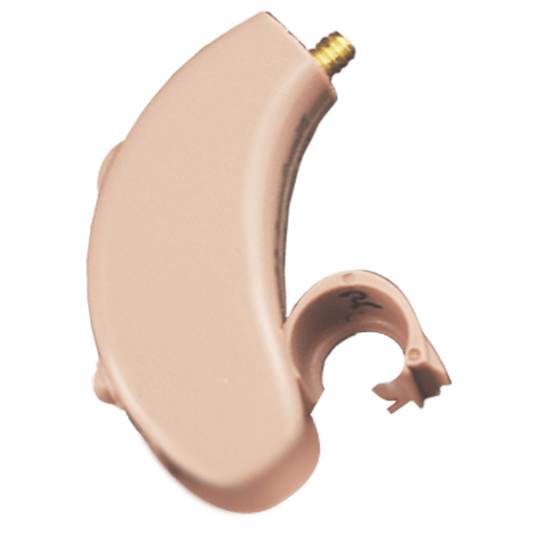 The HearClear™ HC64 Digital Hearing Aid is depicted here with it's battery door open.